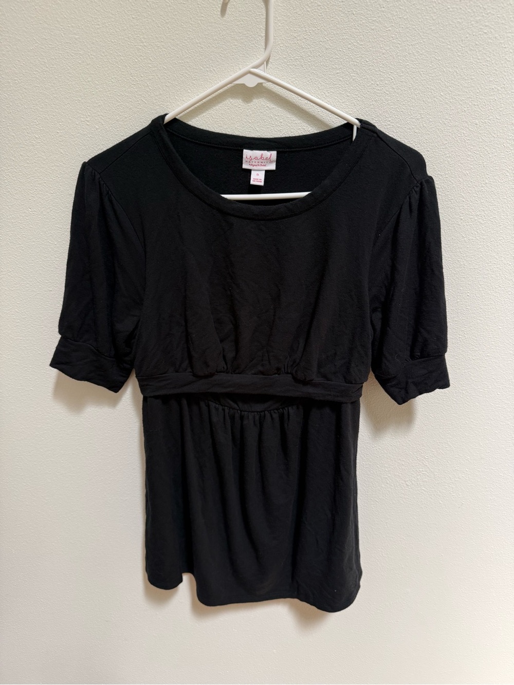(Nursing friendly) Isabella Oliver Black Short Sleeve Maternity Nursing Tunic